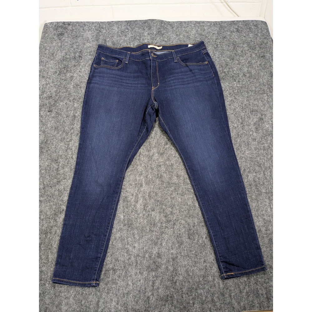 Levis 711 Skinny Jeans Womens 20W Dark Indigo Blue Mid Rise Stretch Denim